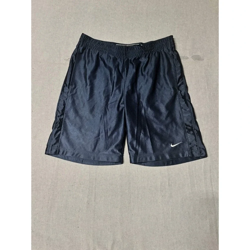 Nike Mens Large Basketball Shorts Navy Blue Dazzle Mesh